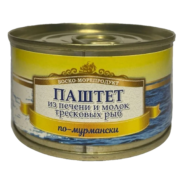 

Паштет Боско-морепродукт из печени и молок тресковых рыб 120 г