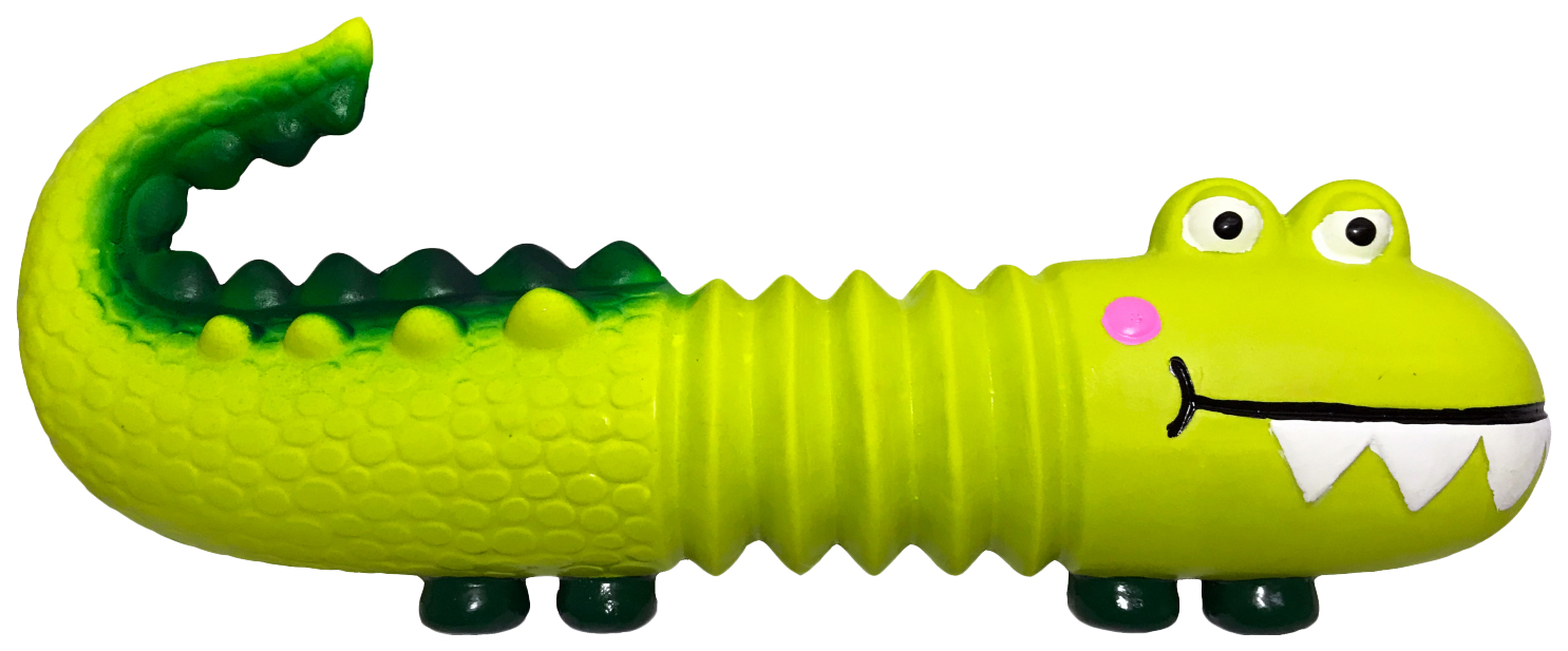 Игрушка-пищалка для собак N1 Крокодил с пищалкой, зеленый, 15 см