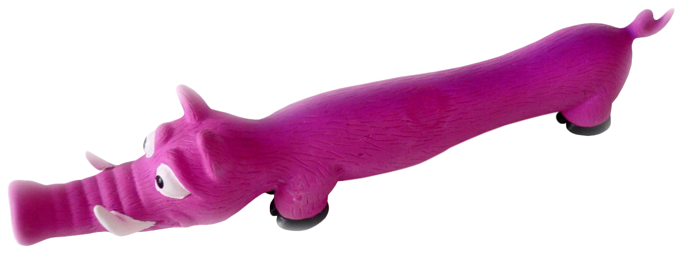 Игрушка-пищалка для собак N1 Кабан длинный с пищалкой, розовый, 25 см