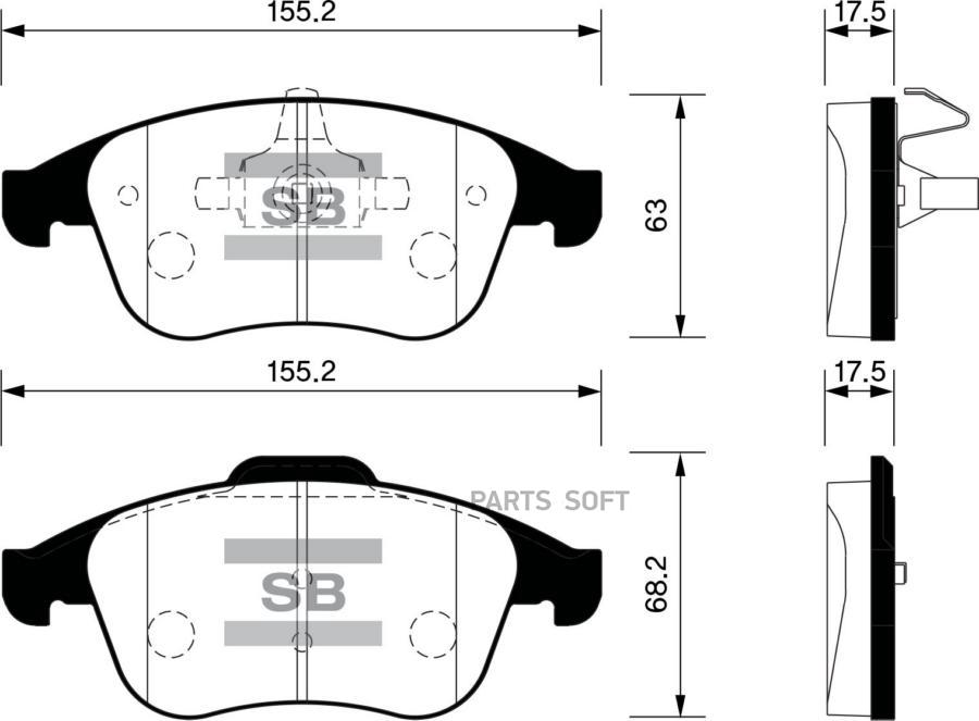 

Колодки передние Renault Laguna III 2.0/2.0DCi/3.0/3.5 07> SANGSIN BRAKE SP1516