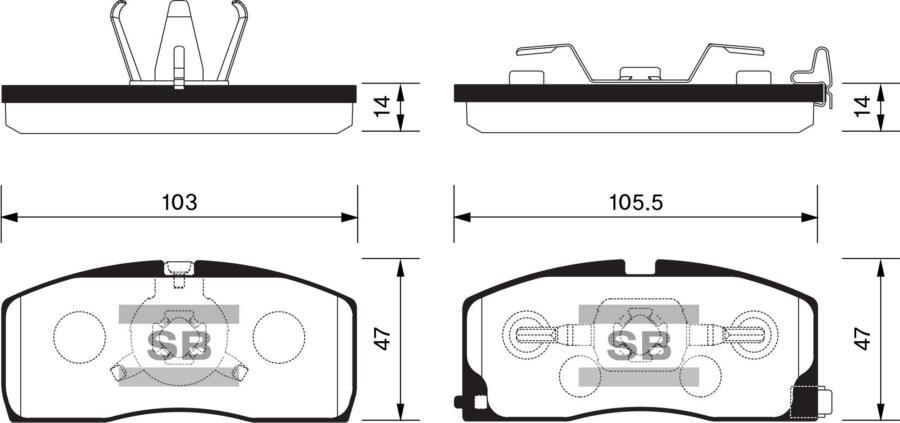 

Тормозные колодки Sangsin brake передние SP2154