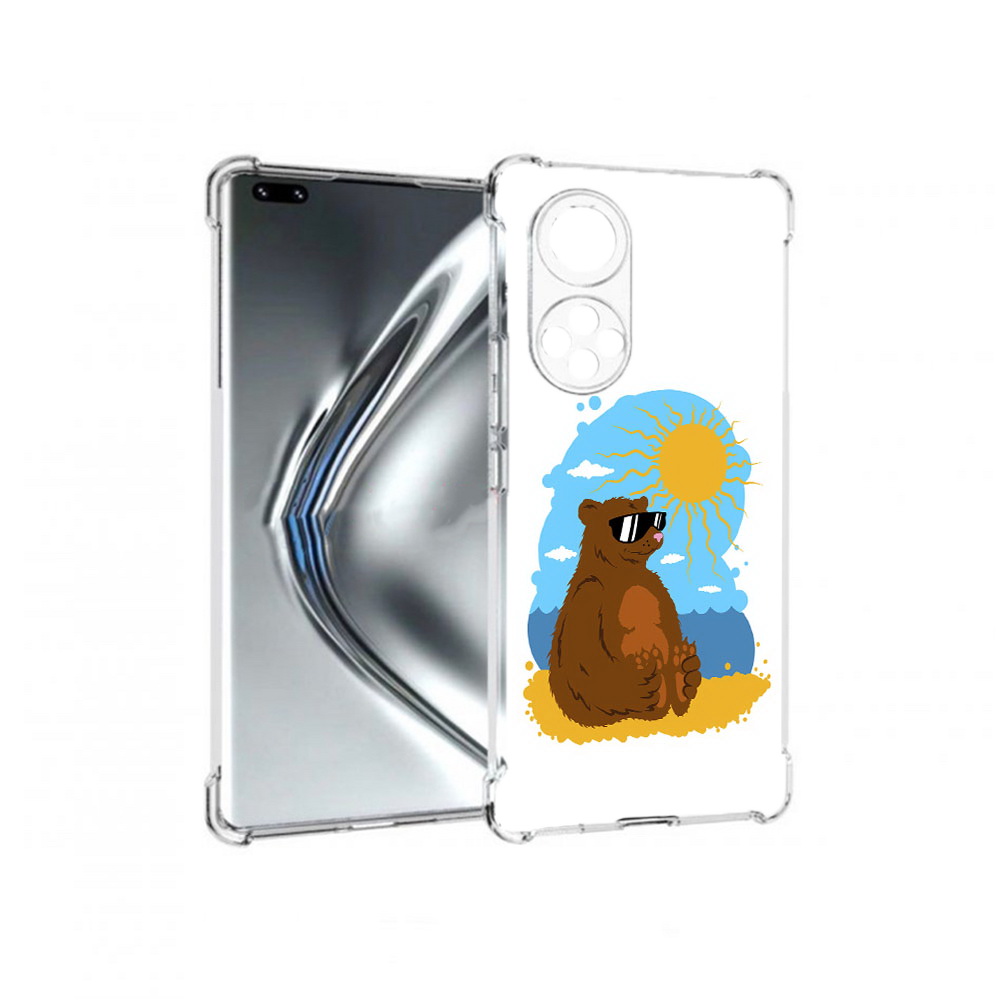 

Чехол MyPads Tocco для Honor 50 Pro медведь на чиле (PT195008.23.468), Прозрачный, Tocco