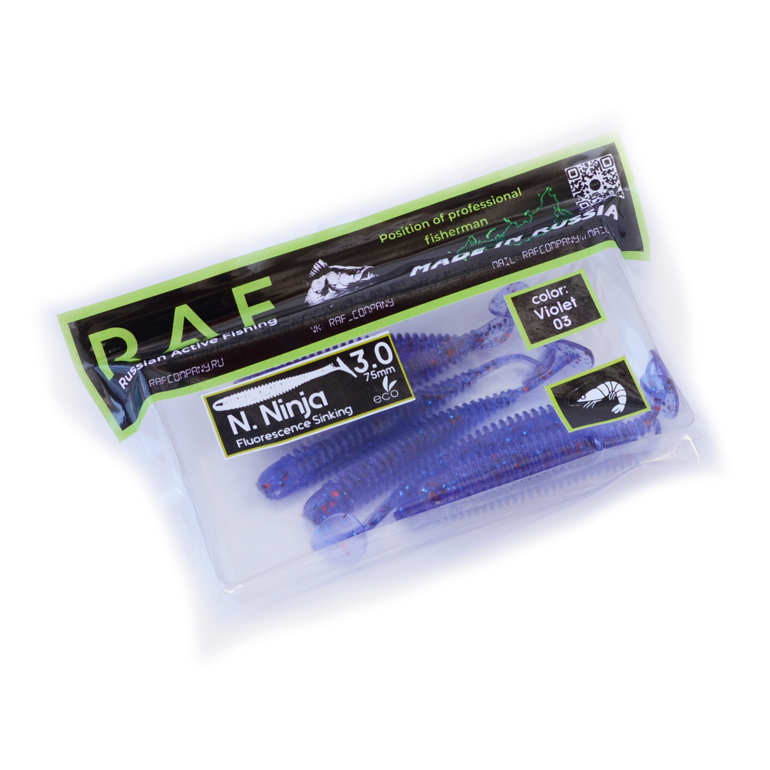 

Силикон Raf N.Ninja 3.0" Violet 03, Фиолетовый, 00-00027220