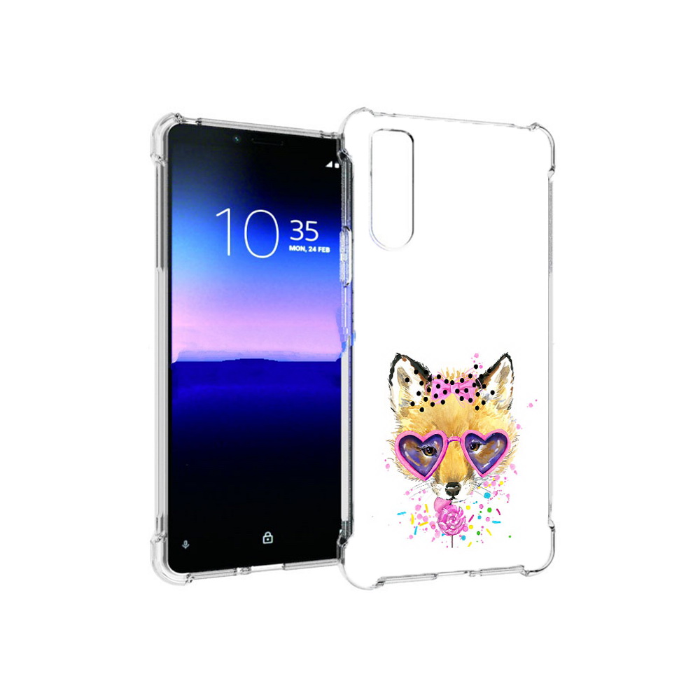 

Чехол MyPads Tocco для Sony Xperia 10 II лисенок с бантиком (PT158941.227.441), Прозрачный, Tocco