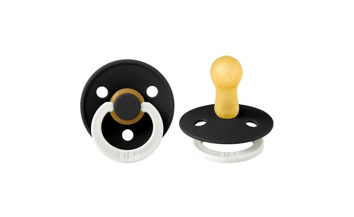 

Пустышка BIBS Colour Glow латексная ночная 6+ мес. Black, Черный;белый, 200239
