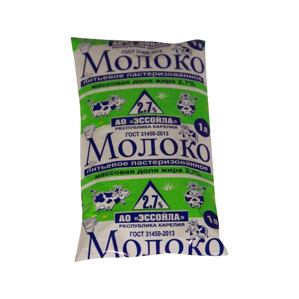 

Молоко 2,7% пастеризованное 1 л Эссойла БЗМЖ