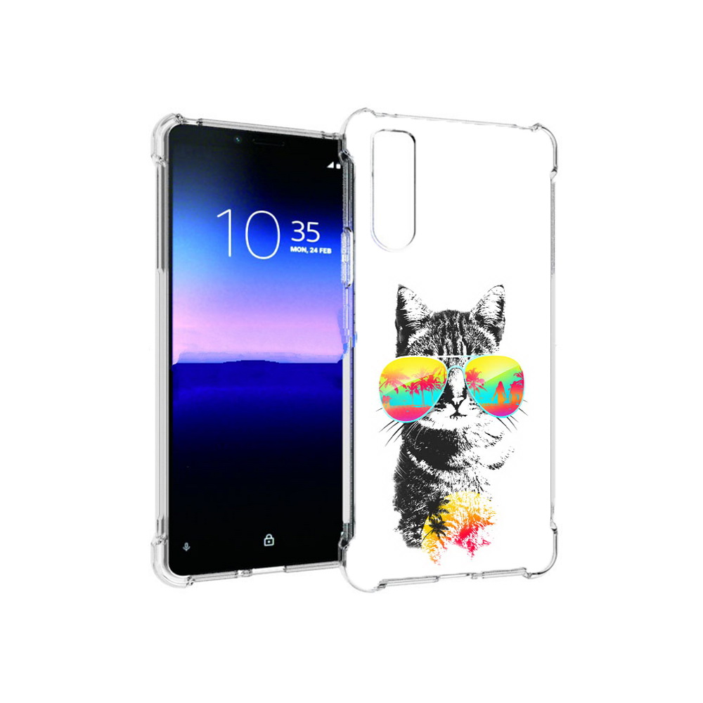 

Чехол MyPads Tocco для Sony Xperia 10 II крутой кот (PT158941.227.425), Прозрачный, Tocco