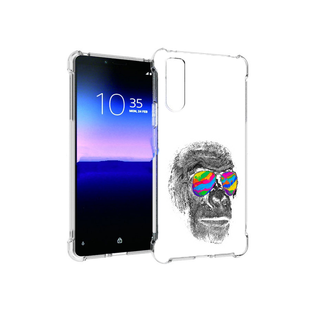 

Чехол MyPads Tocco для Sony Xperia 10 II крутая обезьяна в очках (PT158941.227.422), Прозрачный, Tocco