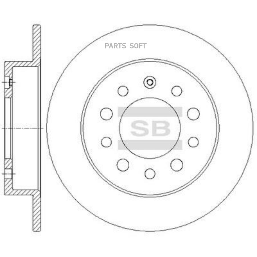 Диск тормозной задний HYUNDAI Coope 01-09 SANGSIN BRAKE SD1083