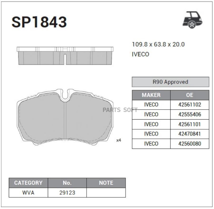 

Тормозные колодки Sangsin brake задние SP1843