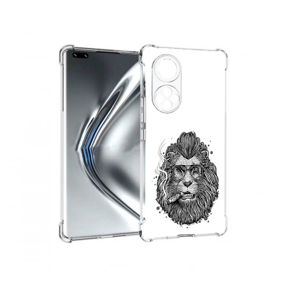 

Чехол MyPads Tocco для Honor 50 Pro курящий лев (PT195008.23.432), Прозрачный, Tocco