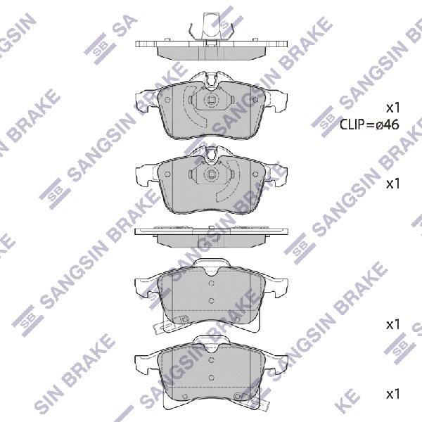 

Колодки передние OPEL Ast H/Zaf/Meriva SANGSIN BRAKE SP1703