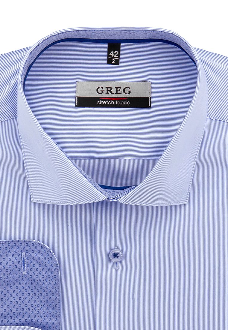 

Рубашка мужская Greg 01-00002055 голубая 40, Голубой, 01-00002055