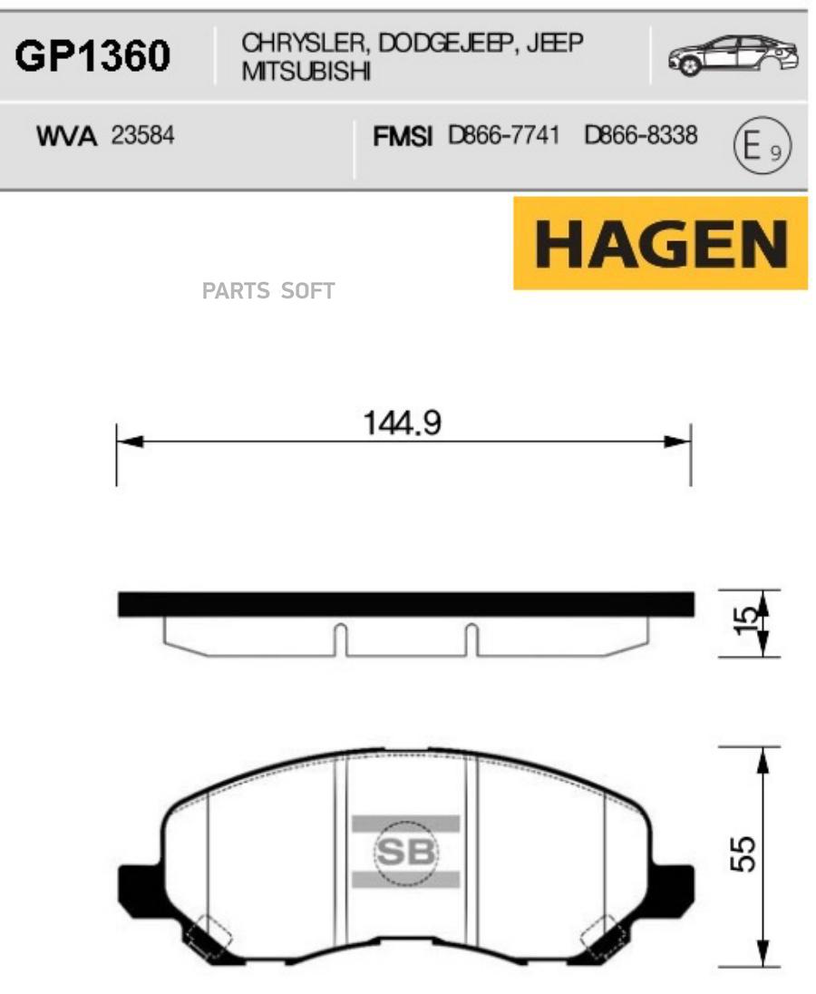 Колодки передние MITSUBISHI Galant/Lancer/Space Runner/Airtek SANGSIN BRAKE GP1360