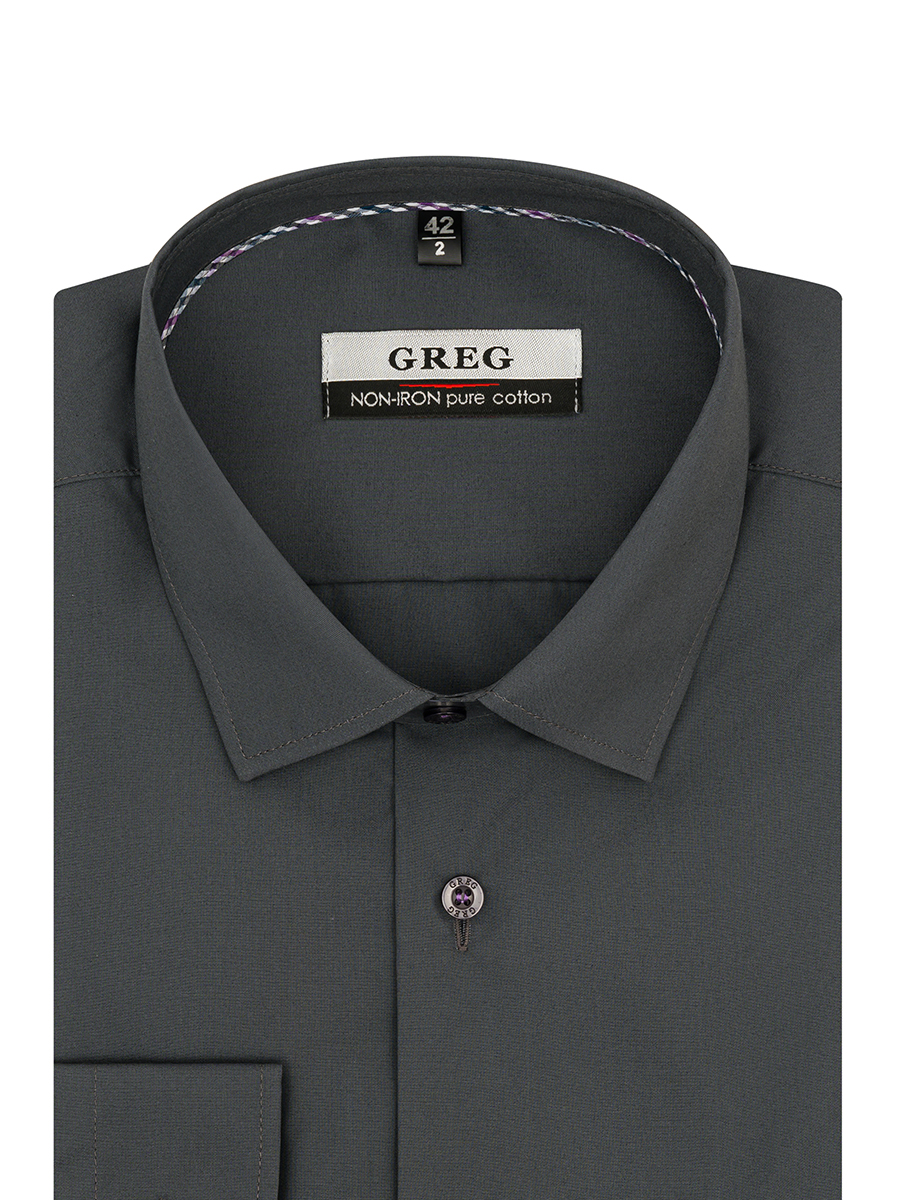 

Рубашка мужская Greg 00-00003571 серая 44, Серый, 00-00003571