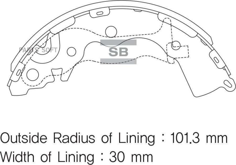 

Колодки тормозные Sangsin brake барабанные SA153