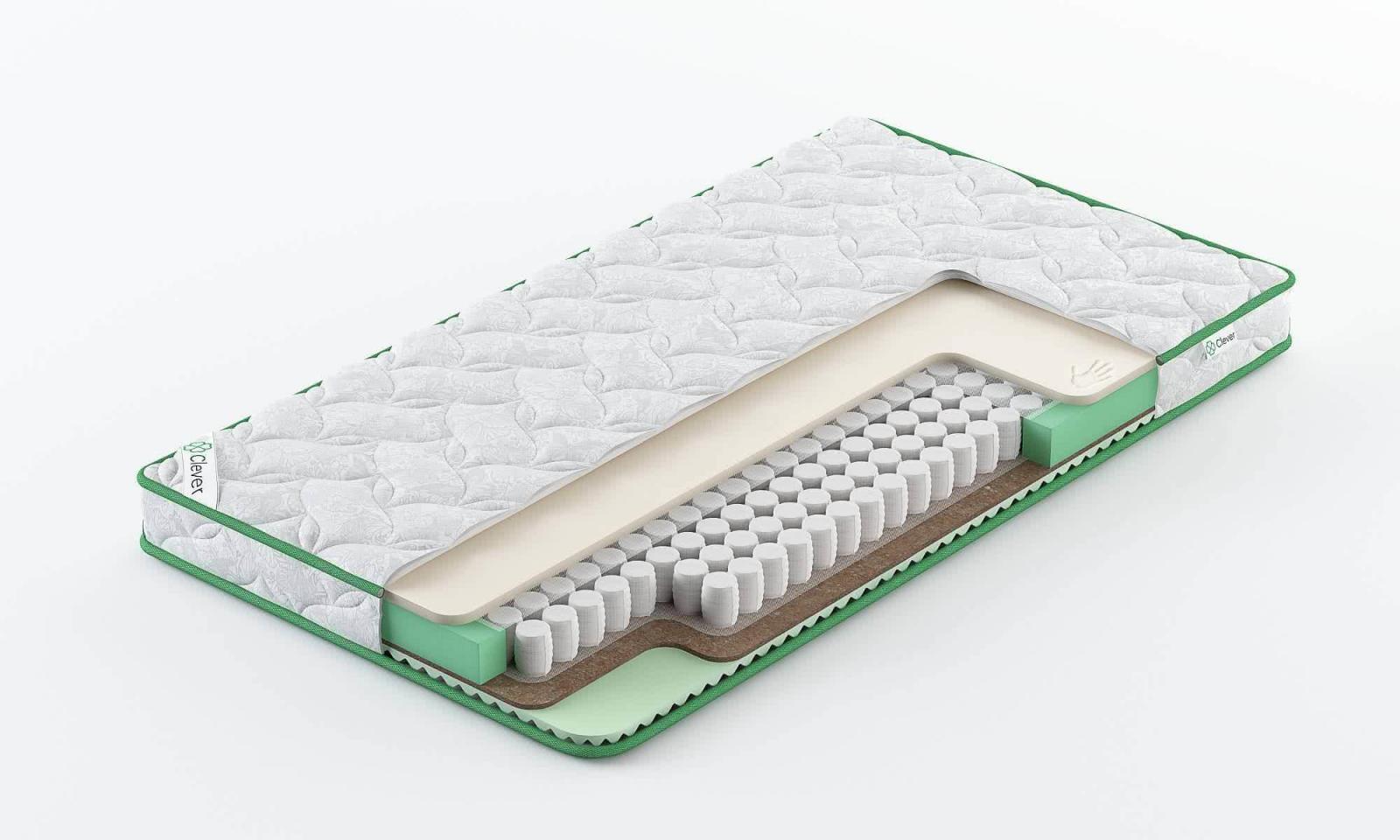 

Матрас анатомический пружинный Clever Young 60х165х14, Белый, Young