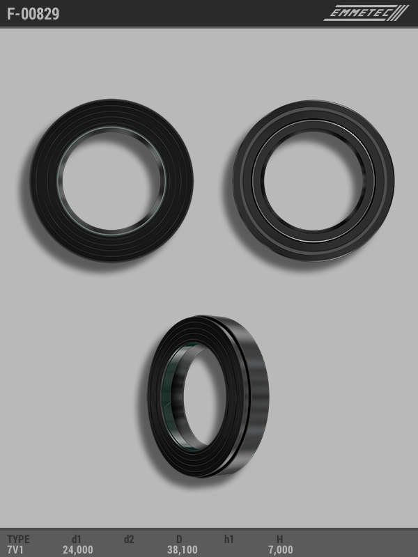 

Сальник рулевой рейки EMMETEC 24x38.1x7 (7V1) F-00829, F-00829, F00829