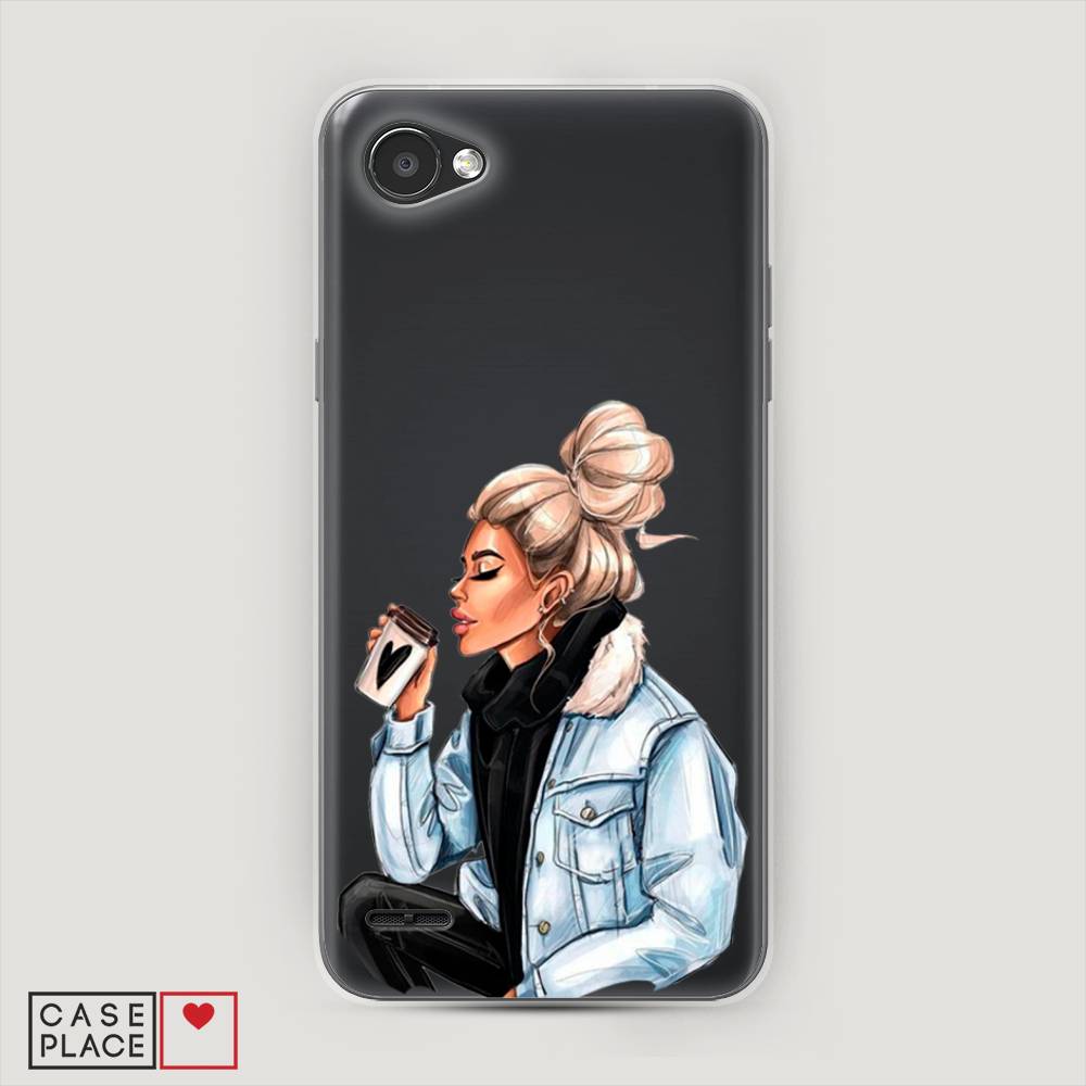 

Чехол Awog на LG Q6 "Cute girl", Коричневый;бежевый, 83150-7