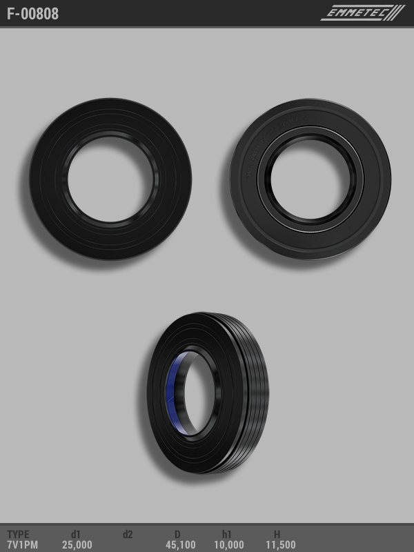 

Сальник рулевой рейки EMMETEC 25x45.1x10/11.5 (7V1PM) F-00808, F-00808, F00808