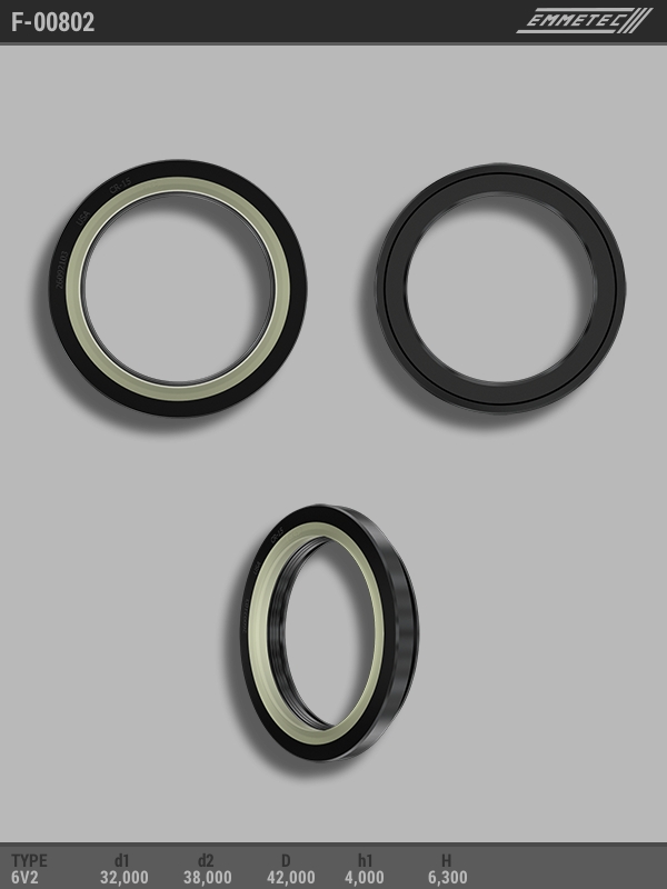 

Сальник рулевой рейки EMMETEC 32x38/42x4/6.3 (6V2) F-00802, F-00802, F00802