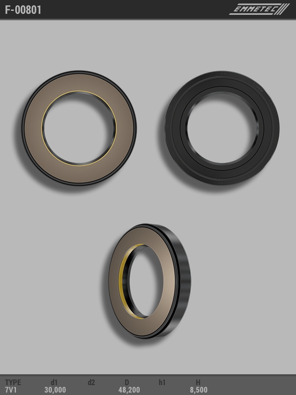 

Сальник рулевой рейки EMMETEC 30x48.2x8.5 (7V1) F-00801, F-00801, F00801