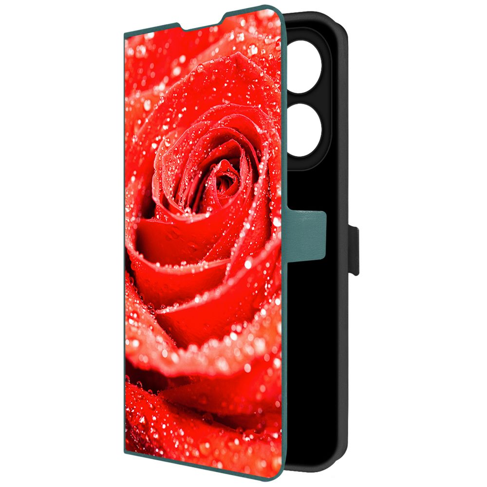 

Чехол-книжка Krutoff Eco Book для Tecno Spark 20 Pro Роза (зелёный опал), Зеленый