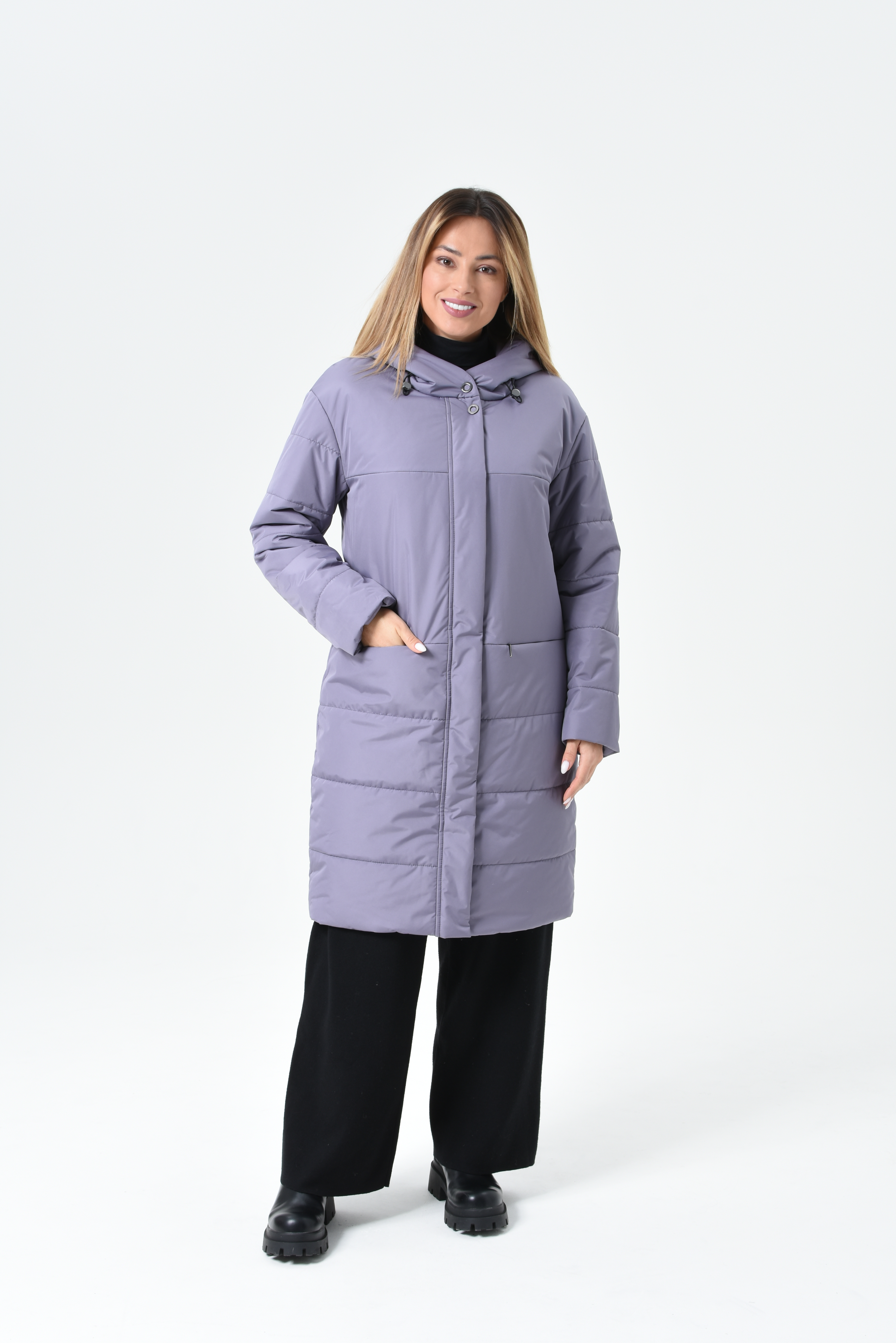 

Пальто женское Maritta 26-3010-10 фиолетовое 48 EU, Фиолетовый, 26-3010-10