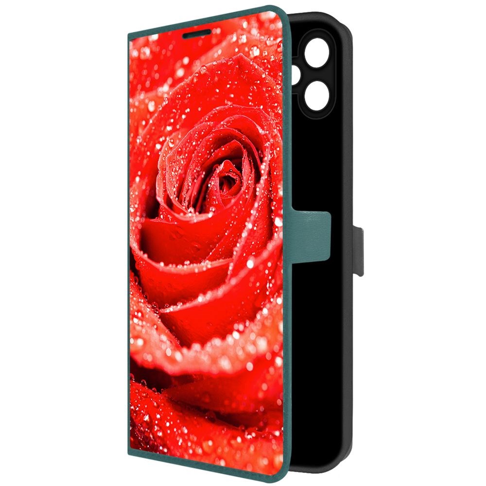 

Чехол-книжка Krutoff Eco Book для Samsung Galaxy A05 Роза (зелёный опал), Зеленый