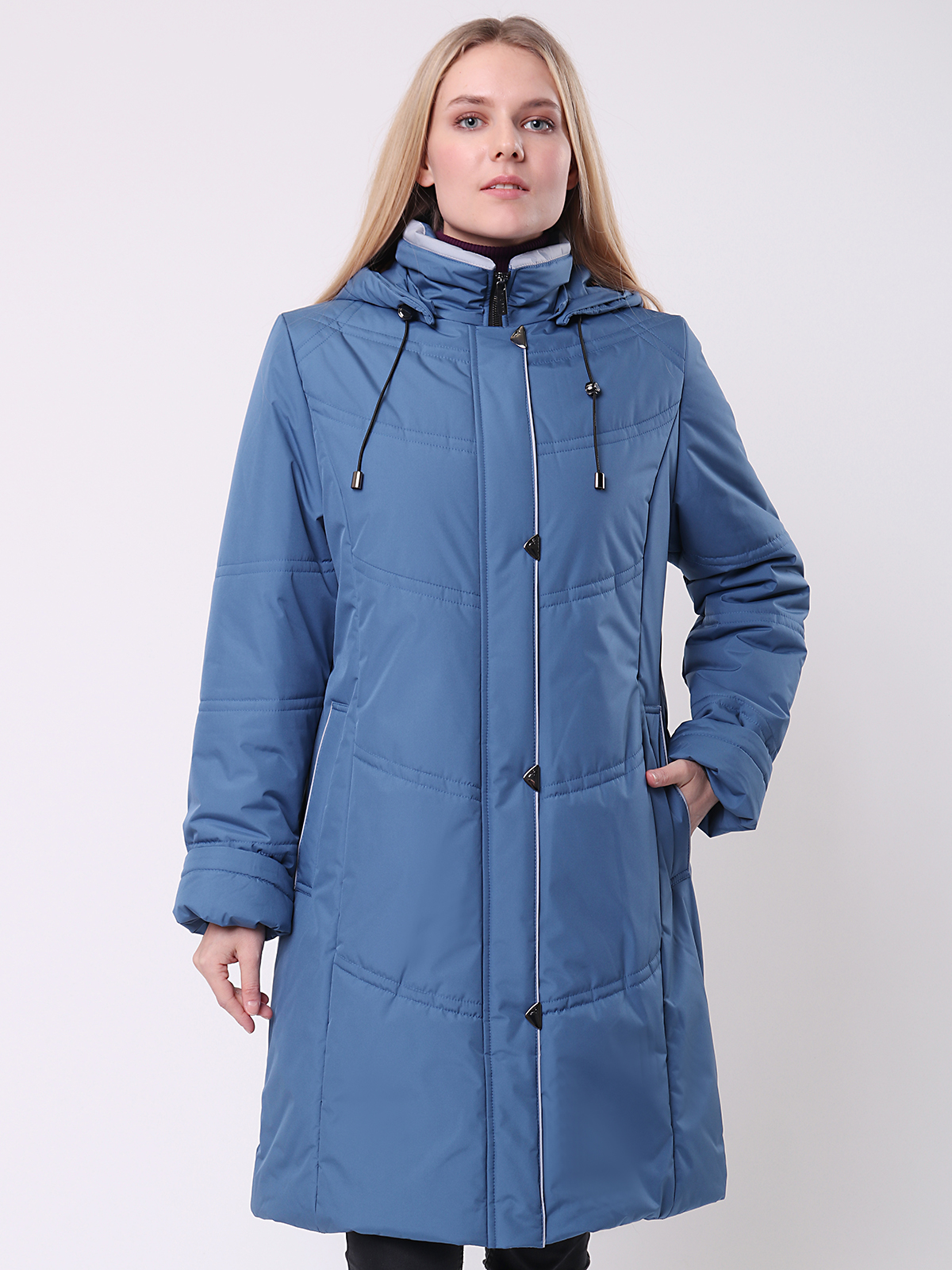 

Пальто женское Maritta 24-3037-10 синее 46 EU, Синий, 24-3037-10