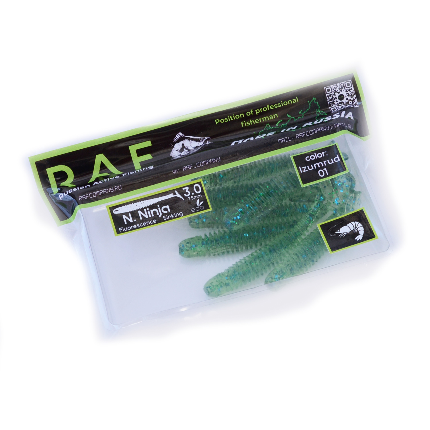 

Силикон Raf N.Ninja 3.0" Izumrud 01, Зеленый, 00-00017676