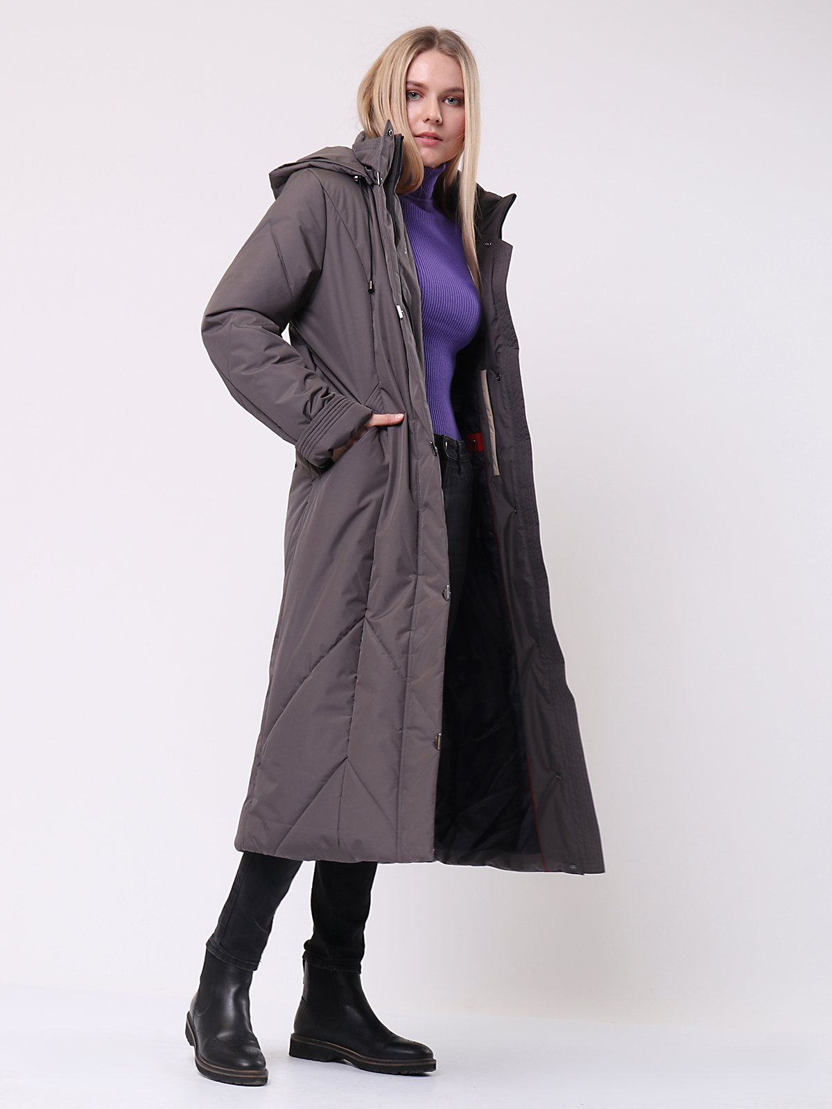 

Пальто женское Maritta 24-3001-10 серое 34 EU, Серый, 24-3001-10