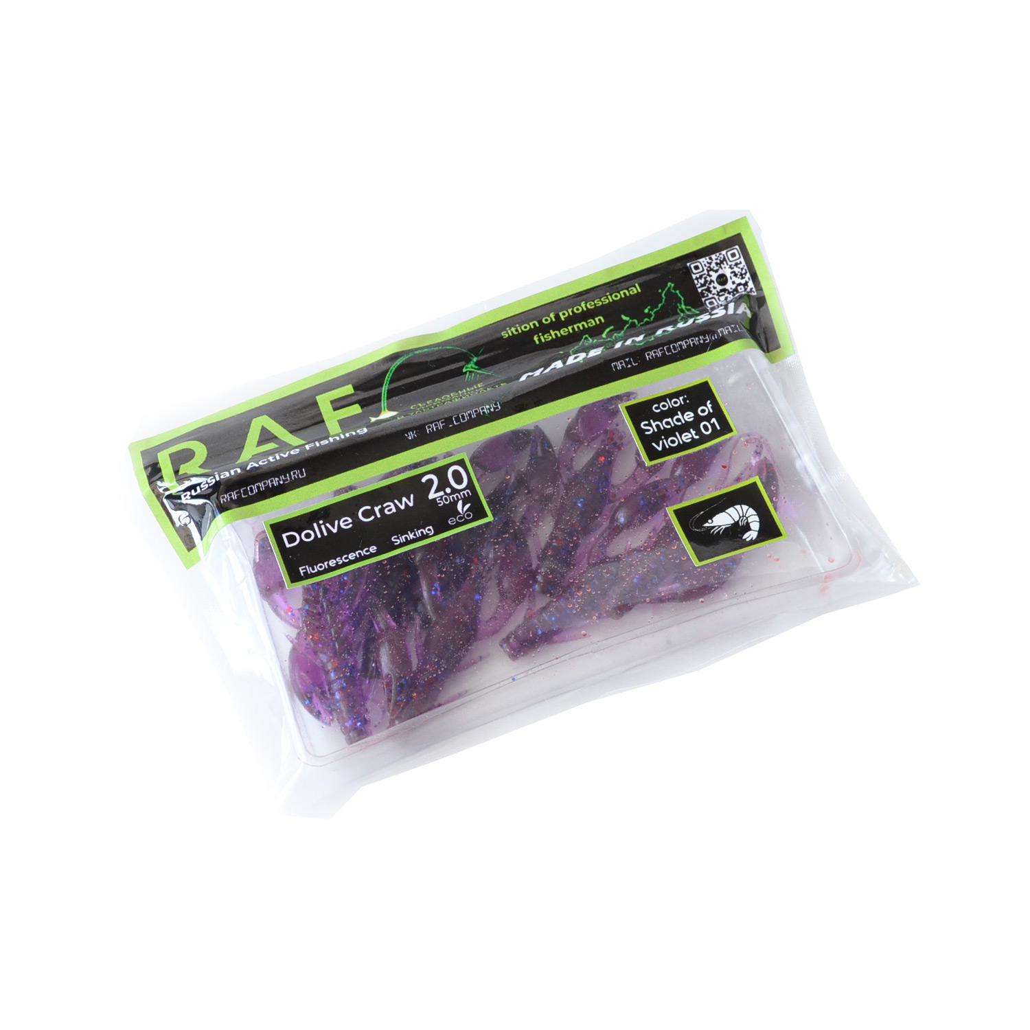 

Силикон Raf Dolive Craw 2.0" Shade of Violet 01, Фиолетовый, 00-00027657