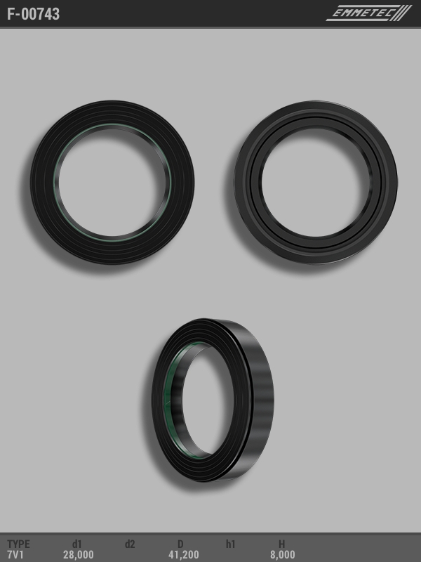 

Сальник рулевой рейки EMMETEC 28x41.2x8 (7V1) F-00743, F-00743, F00743
