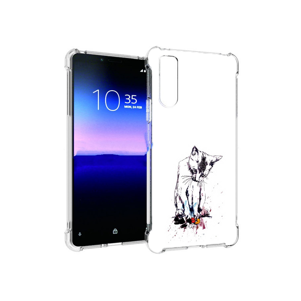 

Чехол MyPads Tocco для Sony Xperia 10 II кот и микки (PT158941.227.399), Прозрачный, Tocco