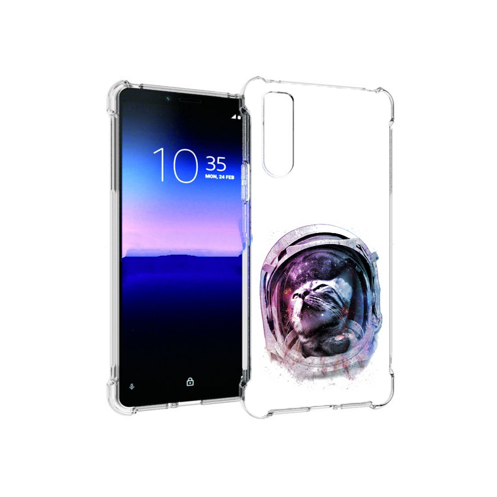 

Чехол MyPads Tocco для Sony Xperia 10 II кот в шлеме (PT158941.227.396), Прозрачный, Tocco