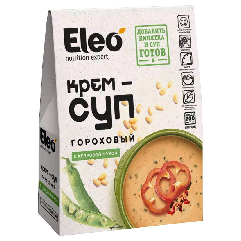 фото Крем-суп eleo гороховый с кедровой мукой 200 г