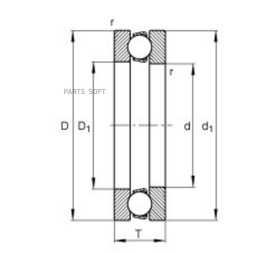 

51210, ПОДШИПНИКИ ШАРИКОВЫЕ, НАРУЖН.ДИА. 30 М