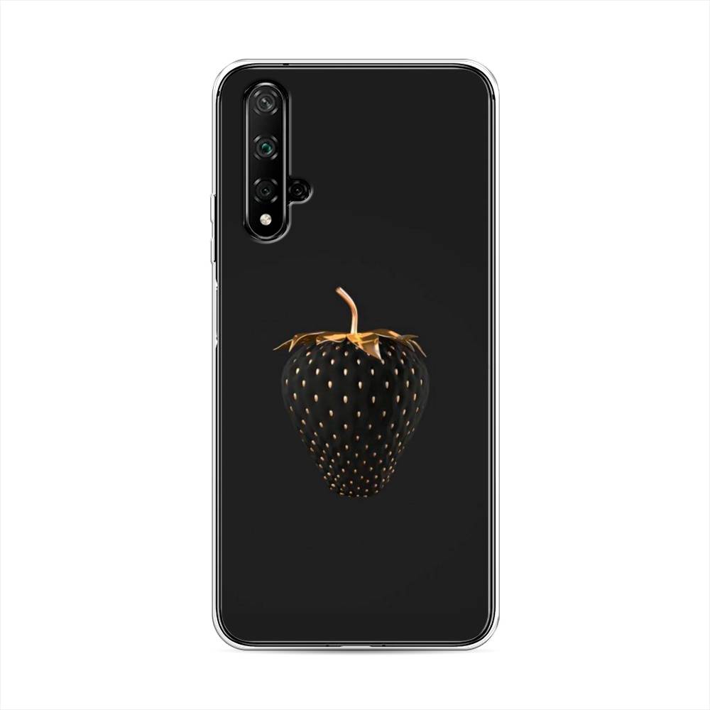 фото Чехол awog "черно-золотая клубника" для honor 20