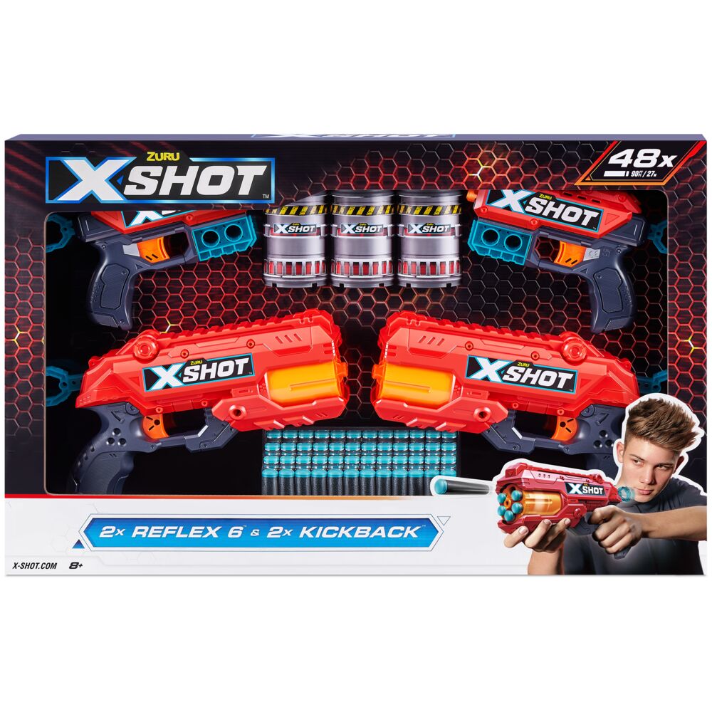 фото Игровой набор для стрельбы zuru x-shot комбо 2 - ексель - рефлекс, 2 - ексель - кикбек