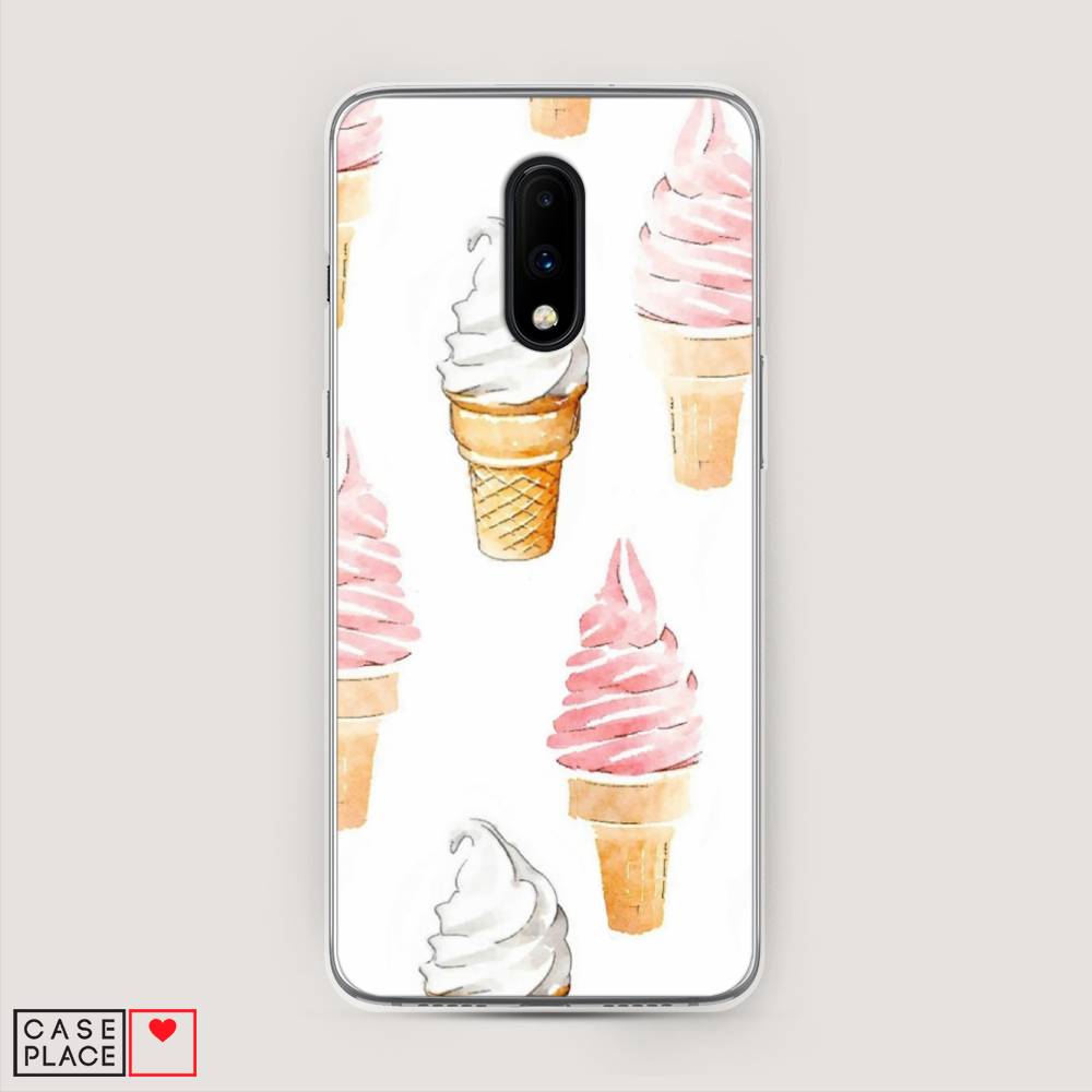 

Чехол Awog на OnePlus 7 / ВанПлас 7 "Нарисованное мороженое", Белый;розовый, 150750-10