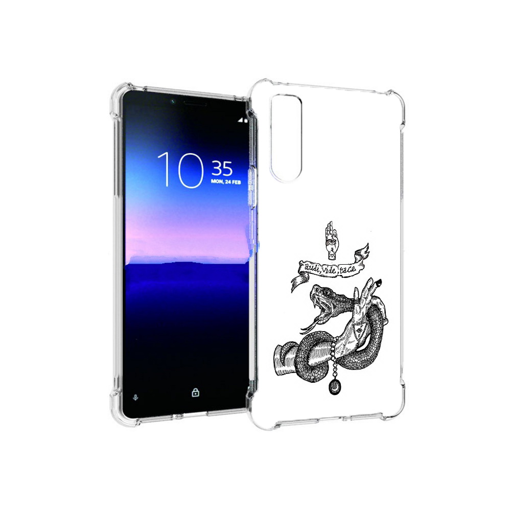 

Чехол MyPads Tocco для Sony Xperia 10 II змея на руке рисунок (PT158941.227.366), Прозрачный, Tocco