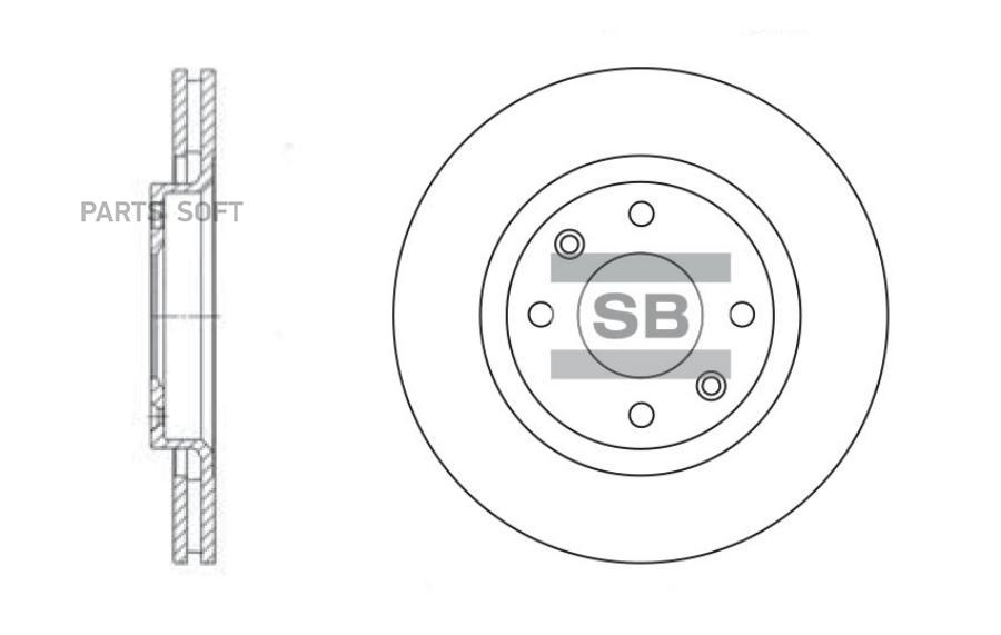 

Диск тормозной передний CITROEN Berl/C2/C3/C4/C5/XSARA/PEUG 206/307/1007 SANGSIN BRAKE SD5