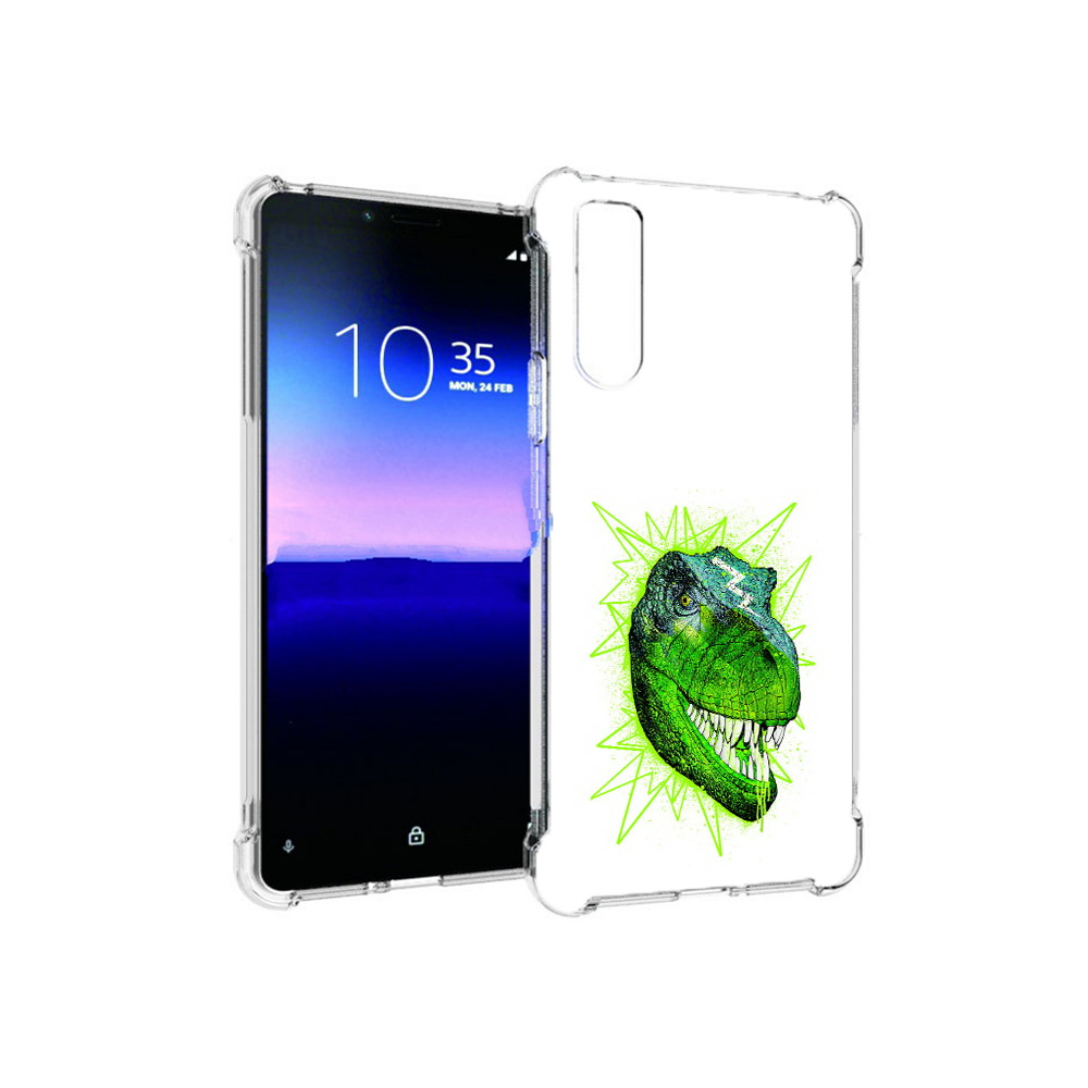 

Чехол MyPads Tocco для Sony Xperia 10 II зеленый динозавр (PT158941.227.358), Прозрачный, Tocco