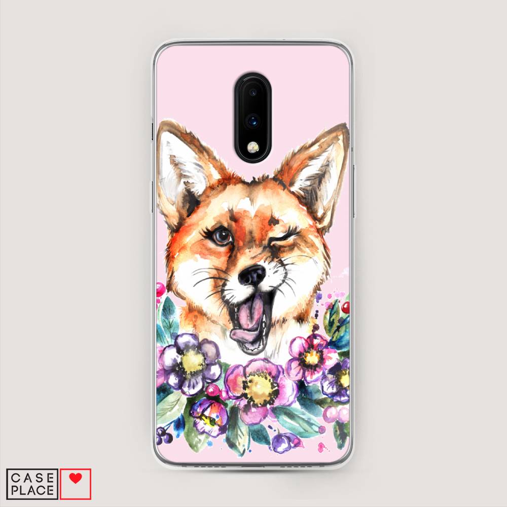 

Чехол Awog на OnePlus 7 / ВанПлас 7 "Подмигивающая лиса", Оранжевый, 150750-10