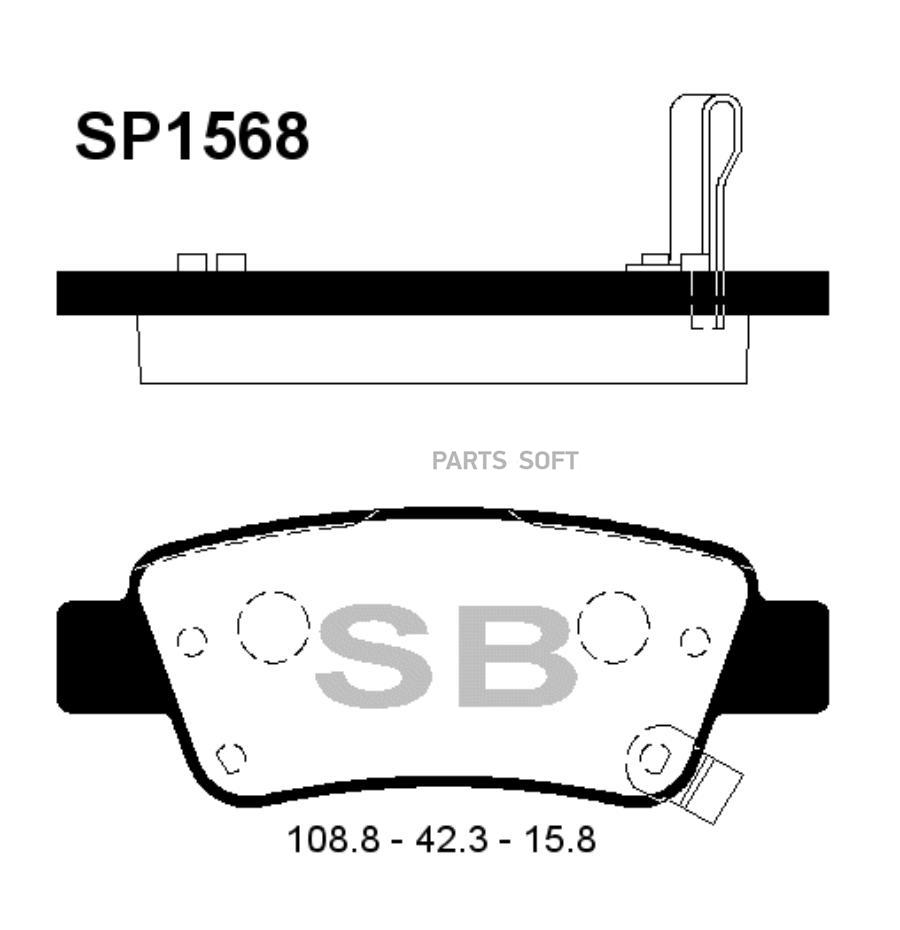 

Тормозные колодки Sangsin brake задние SP1568