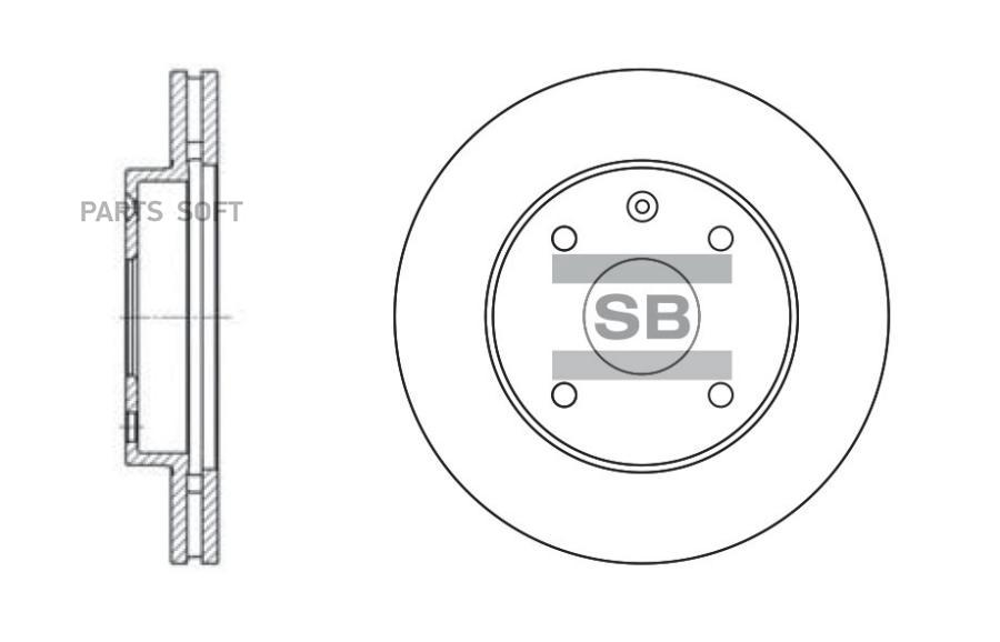 Диск тормозной передний CHEVROLET Lacetti 04- SANGSIN BRAKE SD3017