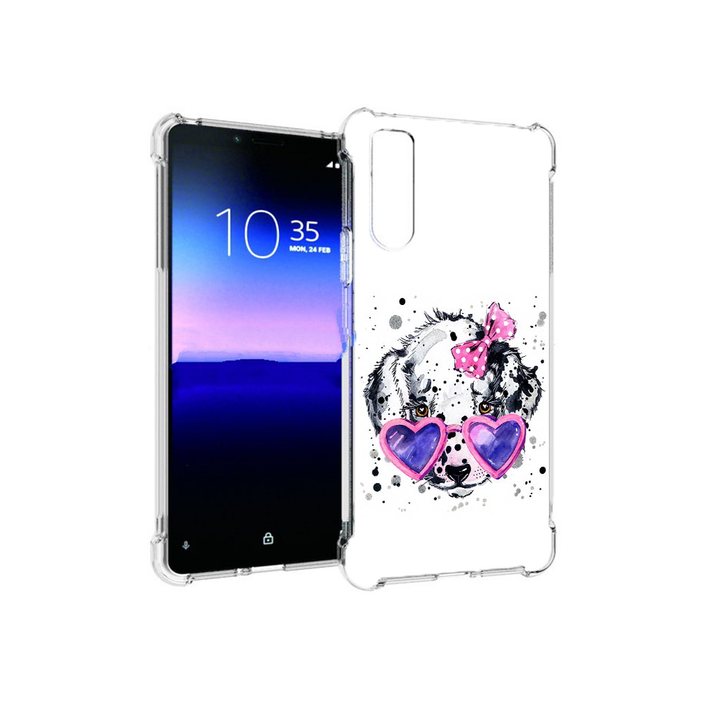 

Чехол MyPads Tocco для Sony Xperia 10 II долматинец в очках (PT158941.227.337), Прозрачный, Tocco