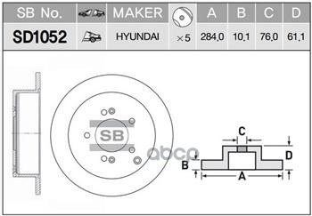 

Тормозной диск Sangsin brake задний для Hyundai Sonata/Kia Magentis SD1052