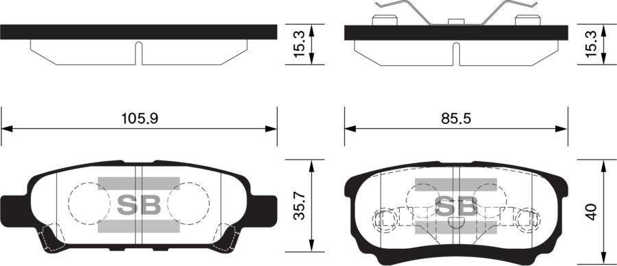 

Тормозные колодки Sangsin brake задние SP2111